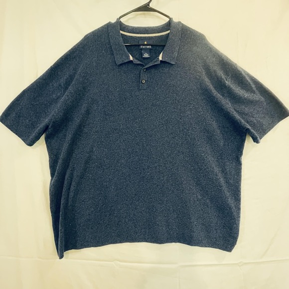 Stafford Other - Stafford Polo Shirt Mens 2XL Blue Linen Cotton Soft Knit Casual Short Sleeve